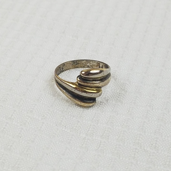 925 Stamped Sterling SILVER Vintage Look Wrap Ring - Picture 2 of 8